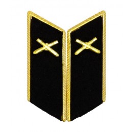 Collar tabs of Artillery for official uniforms with tabs