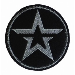 Patch "Army", grey embroidery, circle, with fastex