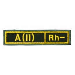 Stripe with the blood type "A(II) Rh-", with velcro, Olive RipStop