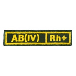 Stripe with the blood type "AB(IV) Rh+", with velcro, Olive RipStop