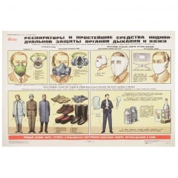 Plakat: Obrona Cywilna 08 - "Respiratory i proste środki ochrony dróg oddechowych i skóry"