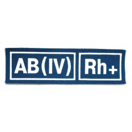 Naszywka AB (IV) Rh+ niebieska