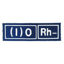 Naszywka 0 (I) Rh- niebieska