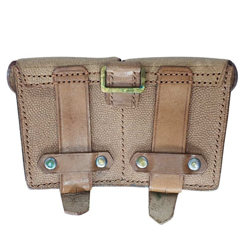 Pouch M37 for Mosin, leather, bright, pea-patterned, with frames