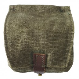 Grenade pouch (2 grenades capacity), brown lether, dark green