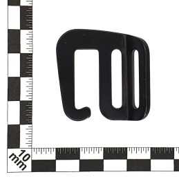 Metal G-hook 25mm, right, black, DIYP