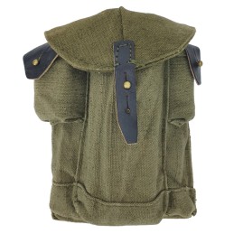 AK magazine pouch (3 mags capacity), black leather, dark green