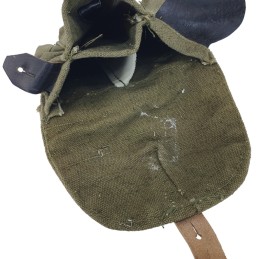 AK magazine pouch (3 mags capacity), black leather, dark green
