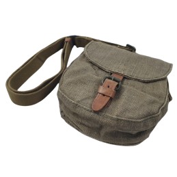 PPSh-41 drum magazine pouch, with shoulder strap, buckle, olive-green