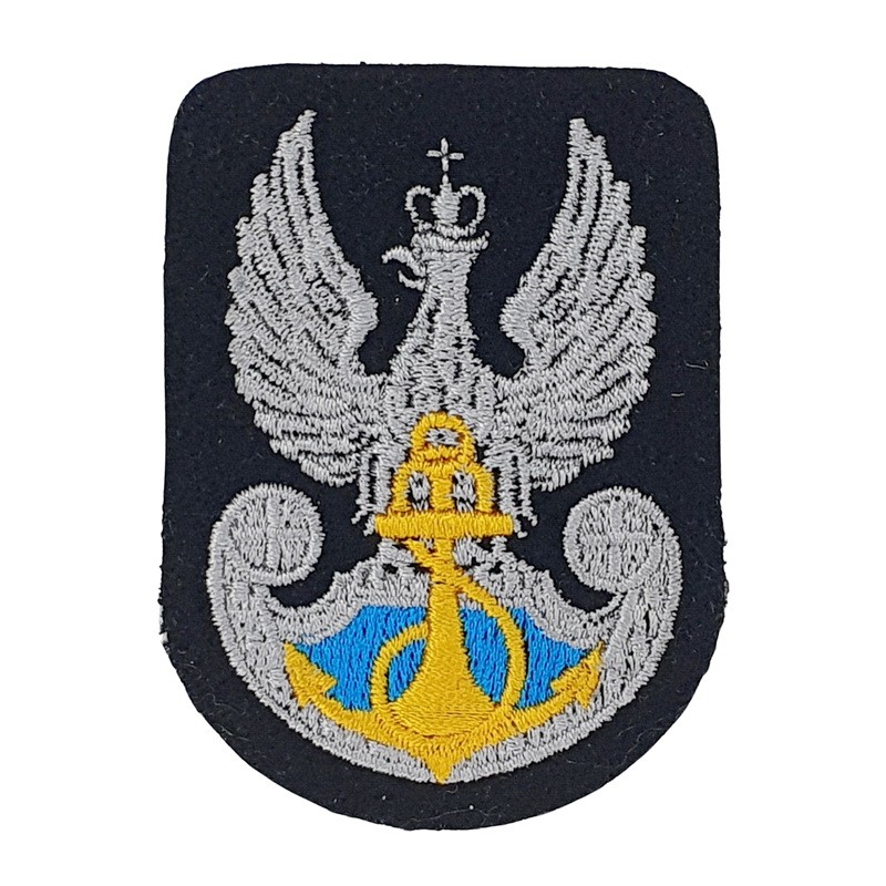 Eagle (modern) of Polish Navy, black background, embroidered