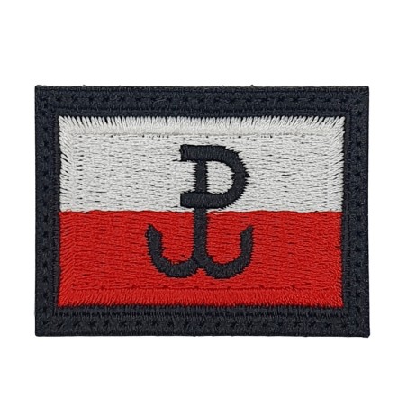 Polish flag ‘Fighting Poland’ emblem, embroidered, velcro.