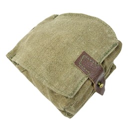 Grenade pouch (2 grenades capacity), brown leather, light green