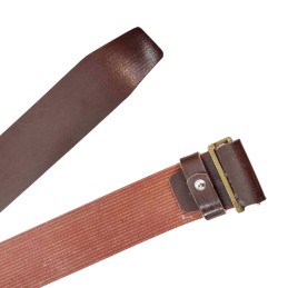 Formal belt, PVC, without buckle, brown