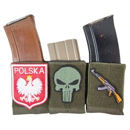 FRP Ładownica-kieszeń na 1 magazynek AK/M4, Oliwa, z rzepem