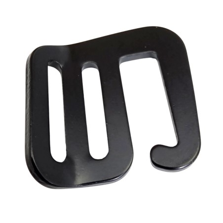 Metal G-hook 25mm, left, black, DIYP