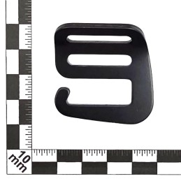 Metal G-hook 25mm, left, black, DIYP