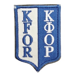 "KFOR" patch, blue frame, with velcro