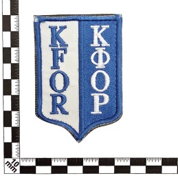 "KFOR" patch, blue frame, with velcro