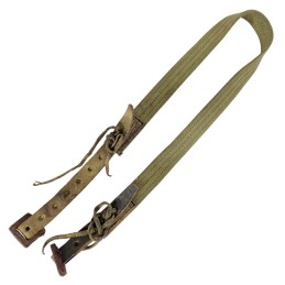 Sling for PPSh or PPS, tied, narrow, dark leather, with adjusters